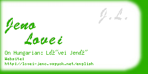 jeno lovei business card